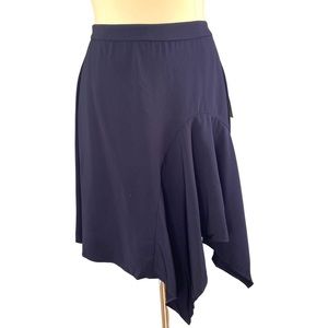 ELOQUII Navy Blue Asymmetric Handkerchief Midi Skirt NWT SZ 20
